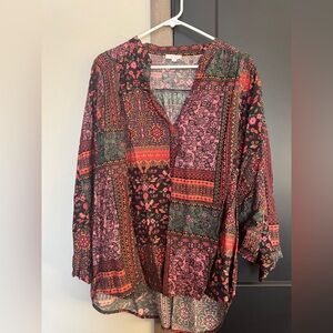Cute boho style blouse.  Oddi brand, size 1XL but can fit up to a 2XL.